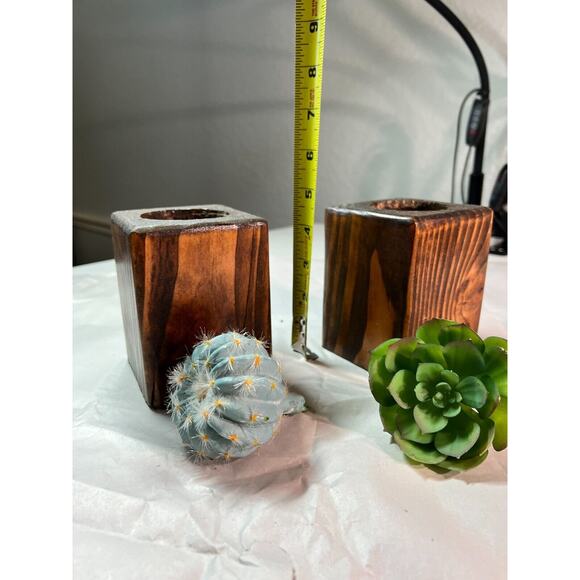 Pair of Handmade Wood Planters - Picture 5 of 5